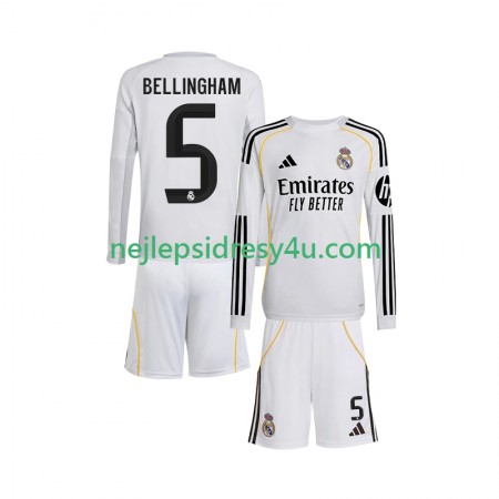 Fotbalový Dres Real Madrid Jude Bellingham 5 Dětské Domácí 2025/26 Dlouhý Rukáv